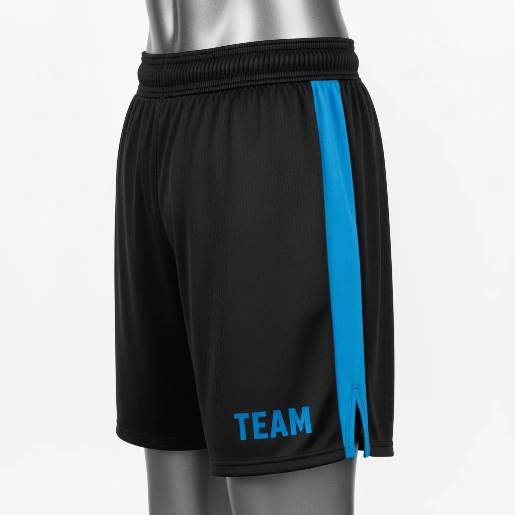 Custom Wrestling Fight Shorts - Black - Fight Shorts Royal Panel - Front View - HAMCO Sports Inc.