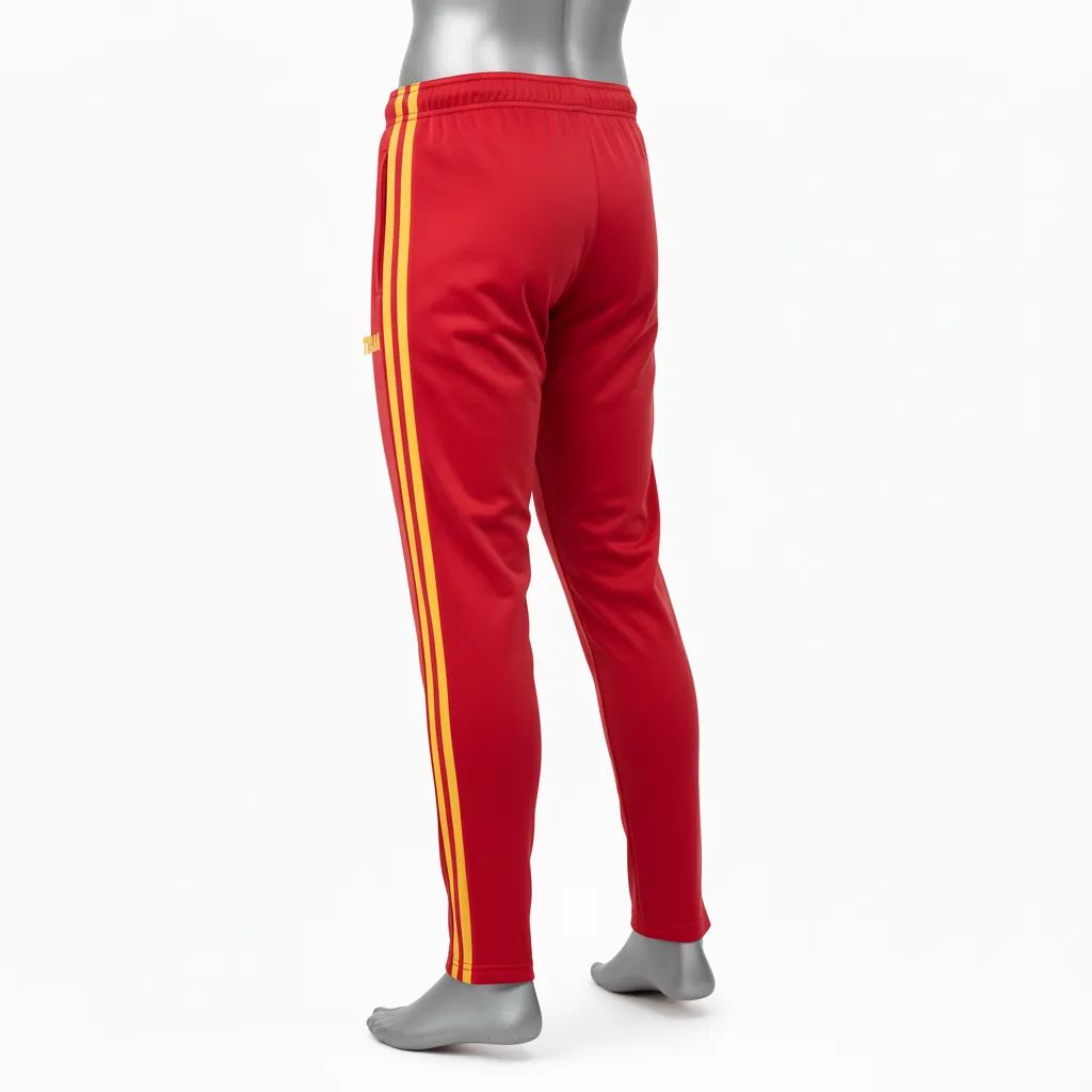 Custom Wrestling Full Length Warmup Pant - Gold - Warmup Pants Cardinal Vegas Dual Stripe - Front View - HAMCO Sports Inc.