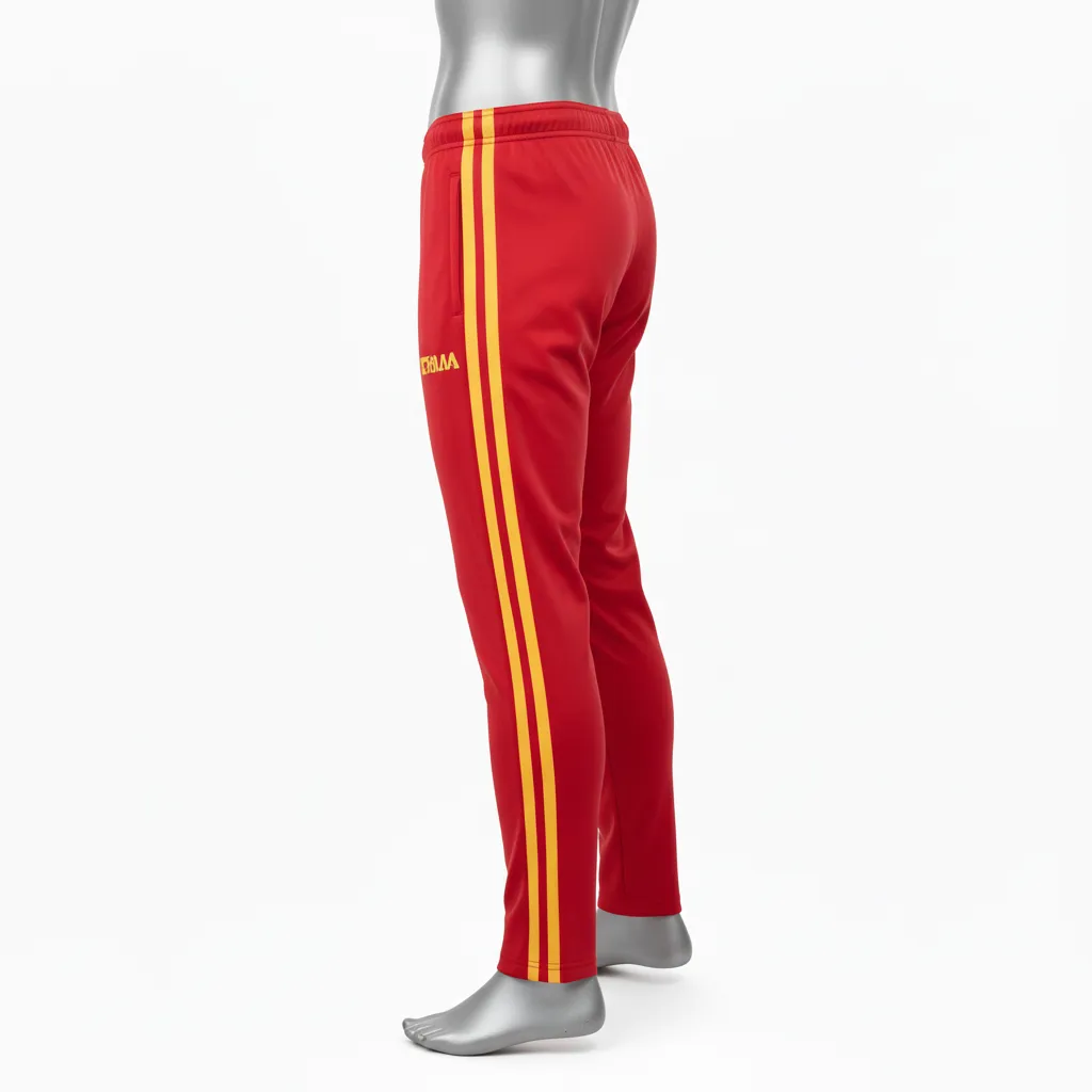 Custom Wrestling Full Length Warmup Pant - Gold - Warmup Pants Cardinal Vegas Dual Stripe - Side View - HAMCO Sports Inc.