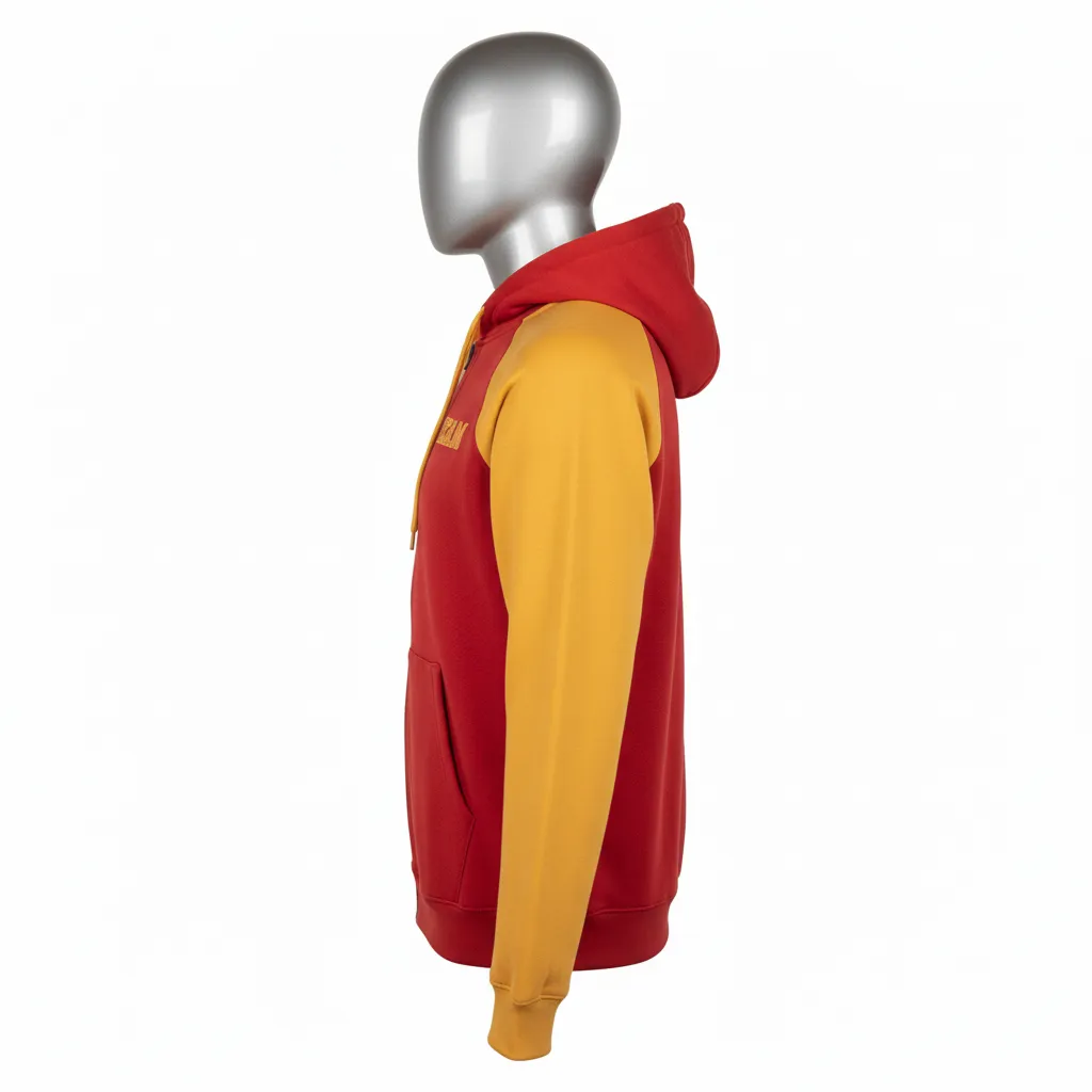 Custom Wrestling Full Zip Hoodie - Gold - Full Zip Hoodie Cardinal Vegas Raglan - Side View - HAMCO Sports Inc.