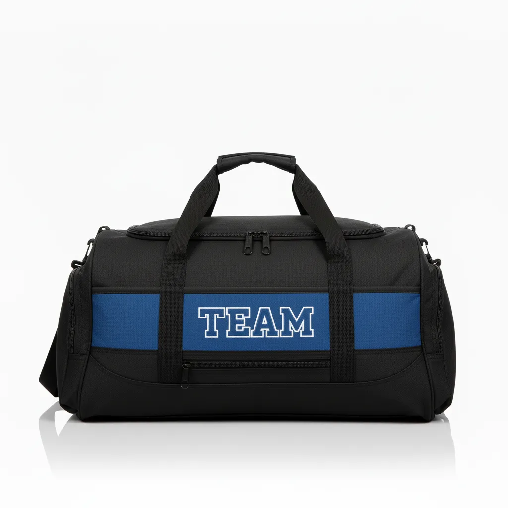 Custom Wrestling Gearbag - Black - Gear Bag Royal Contrast Stripe - Back View - HAMCO Sports Inc.