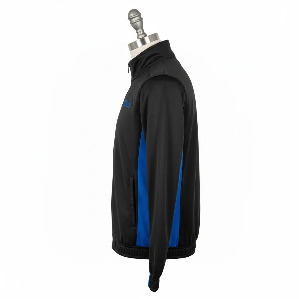 Custom Wrestling Lightweight Track Jacket - Black - Track Jacket Royal Side Panel - Side View - HAMCO Sports Inc.