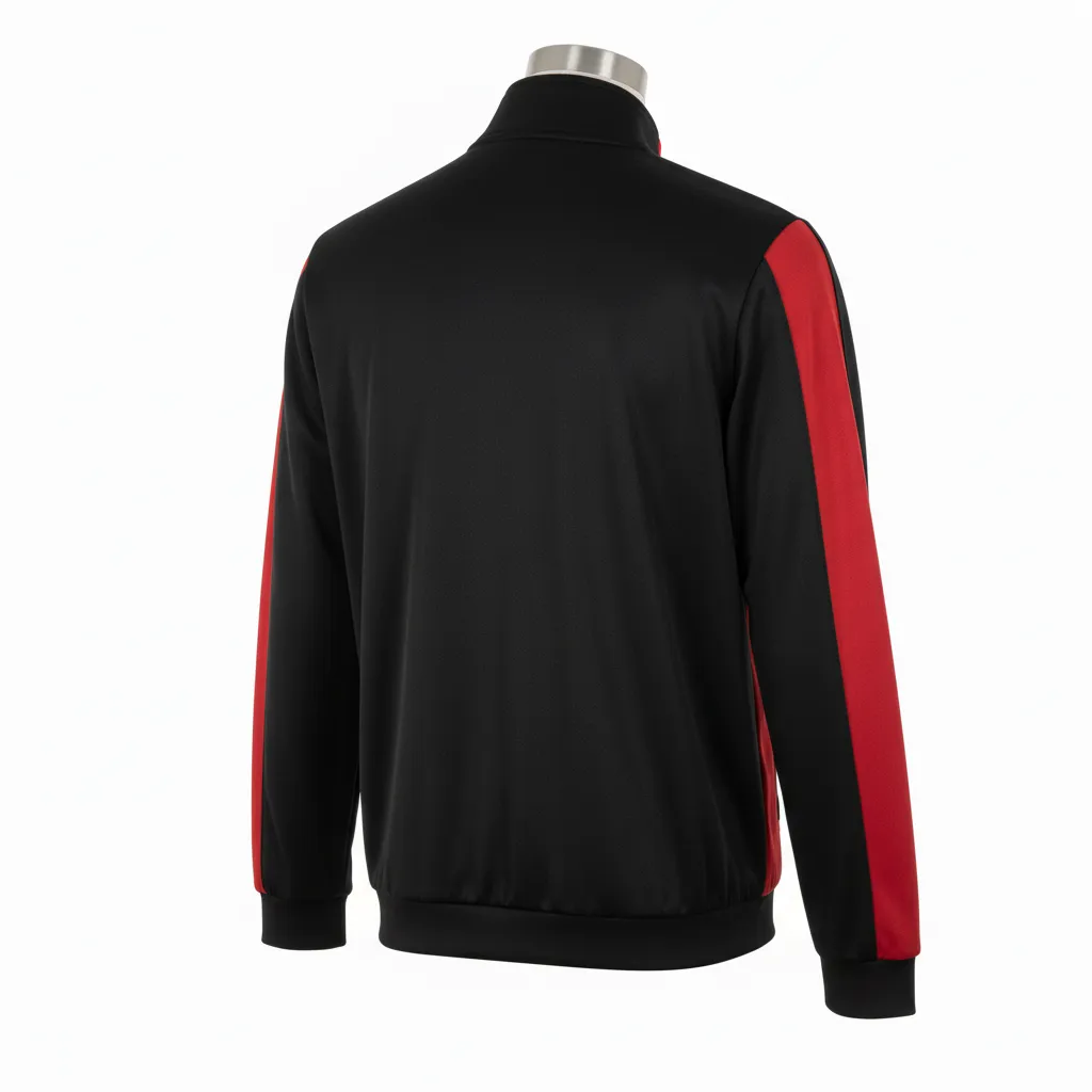 Custom Wrestling Lightweight Track Jacket - Black - Track Jacket Cardinal Shoulder Panel - Back View - HAMCO Sports Inc.