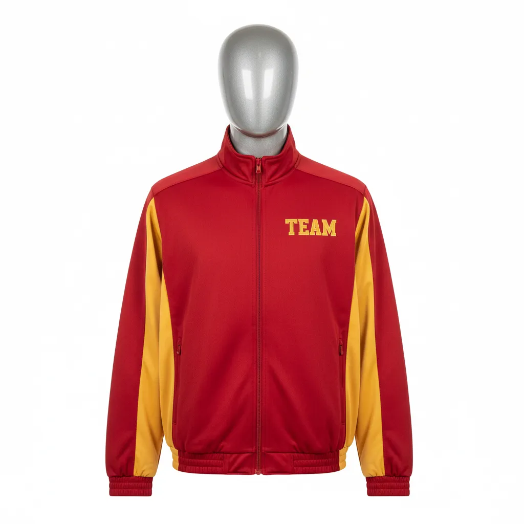 Custom Wrestling Lightweight Track Jacket - Gold - Track Jacket Cardinal Vegas Side Panel - Front View - HAMCO Sports Inc.