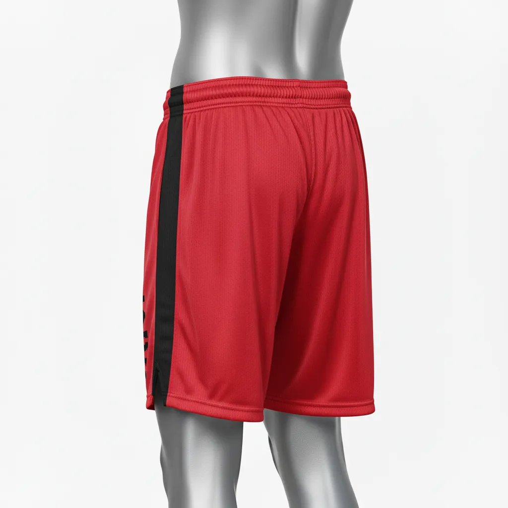 Custom Wrestling Practice Shorts - Black - Practice Shorts Cardinal Panel - Front View - HAMCO Sports Inc.
