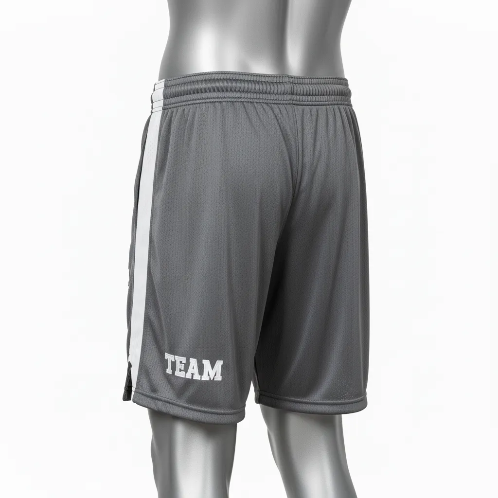 Custom Wrestling Practice Shorts - White - Practice Shorts Charcoal Panel - Front View - HAMCO Sports Inc.