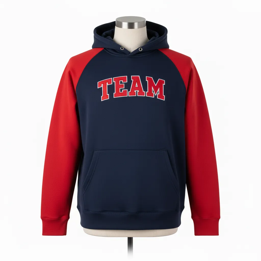 Custom Wrestling Pullover Hoodie - Black, Red - Pullover Hoodie Raglan Sleeve - Front View - HAMCO Sports Inc.