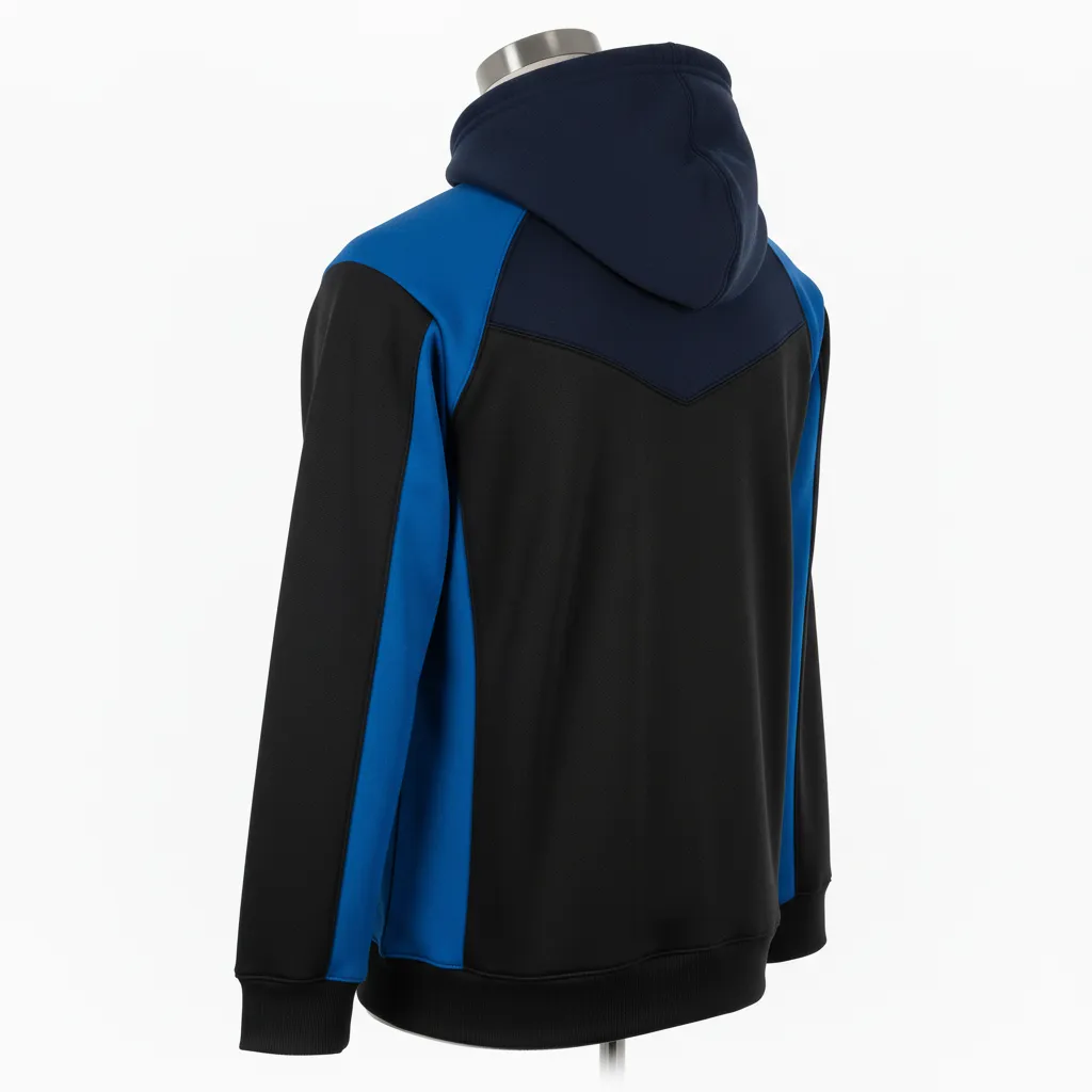 Custom Wrestling Pullover Hoodie - Black - Pullover Hoodie Royal Raglan Sleeve - Back View - HAMCO Sports Inc.