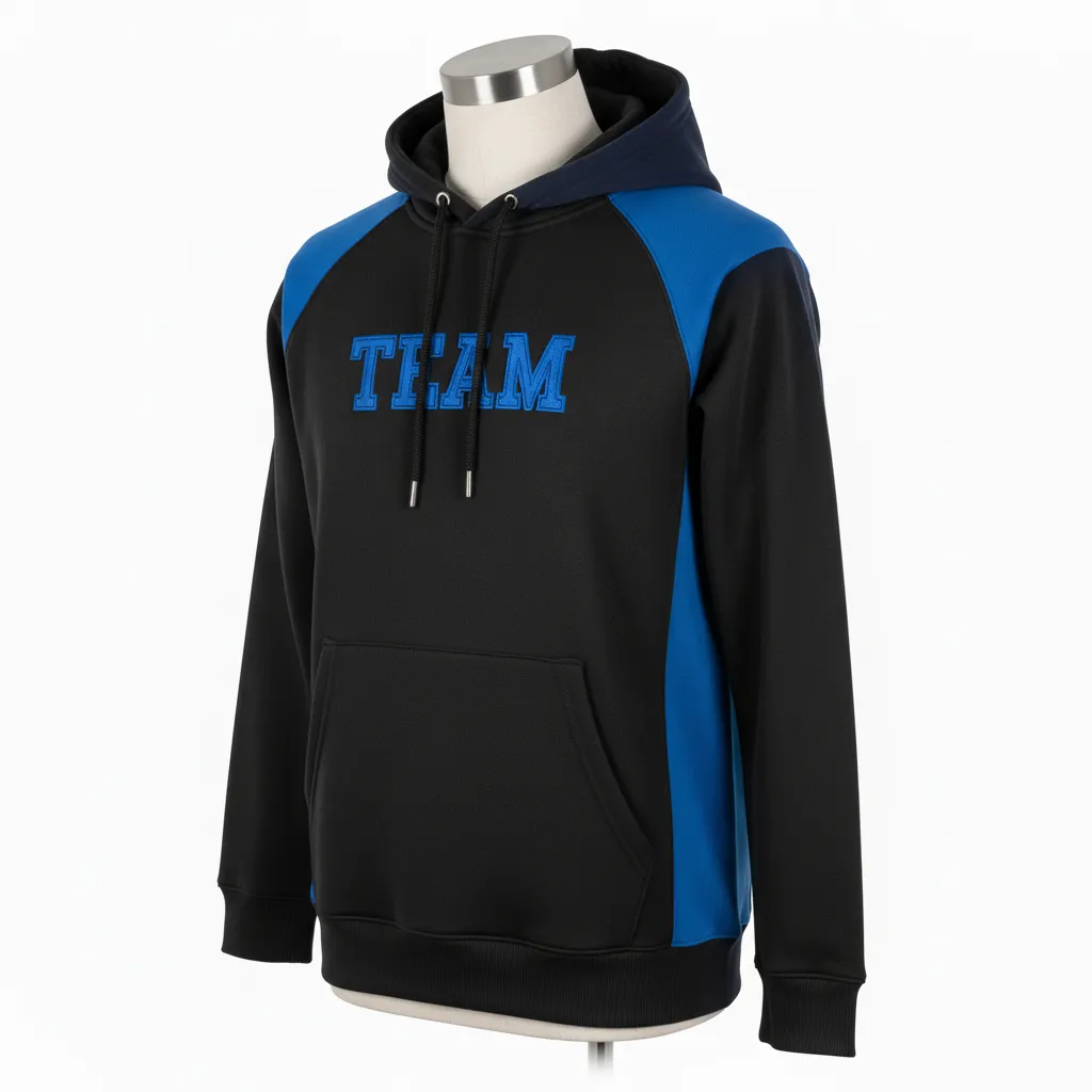 Custom Wrestling Pullover Hoodie - Black - Pullover Hoodie Royal Raglan Sleeve - Front View - HAMCO Sports Inc.