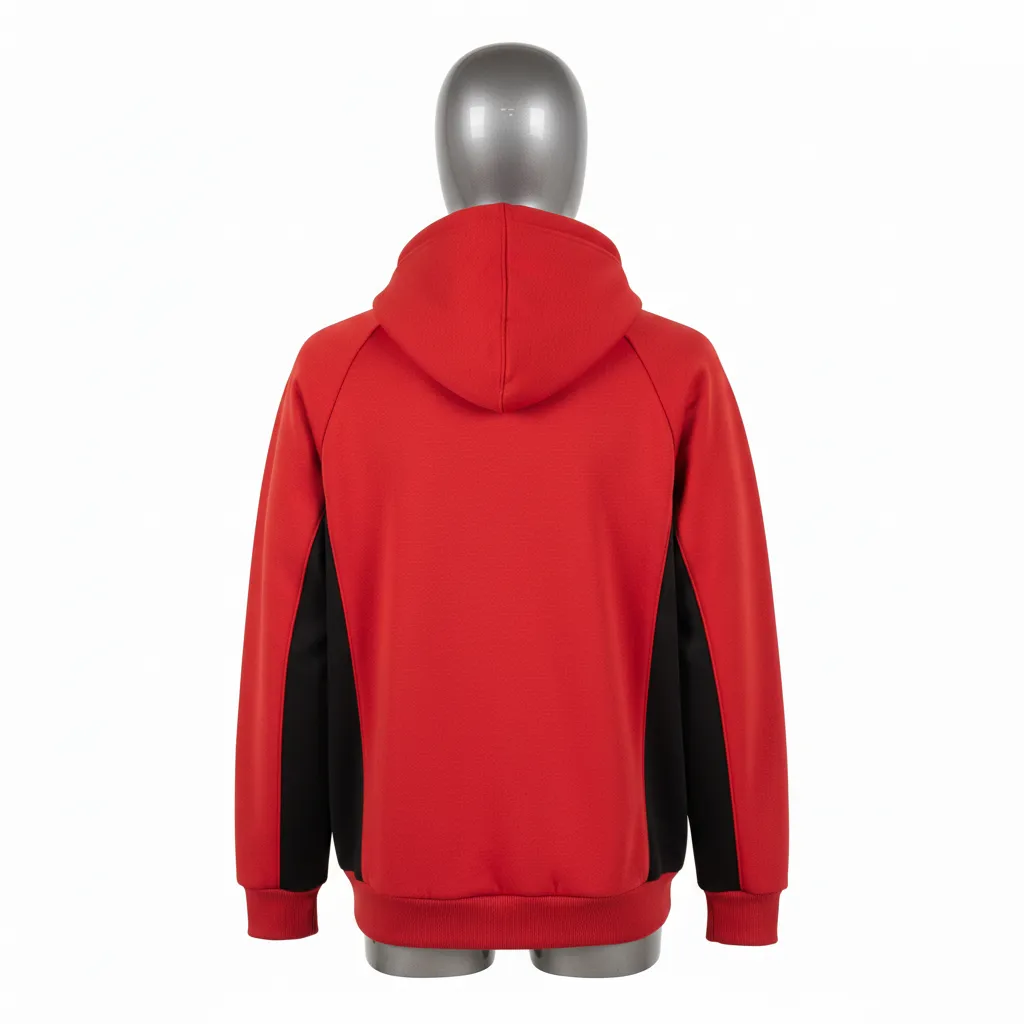 Custom Wrestling Pullover Hoodie - Black - Pullover Hoodie Cardinal Side Panel - Back View - HAMCO Sports Inc.