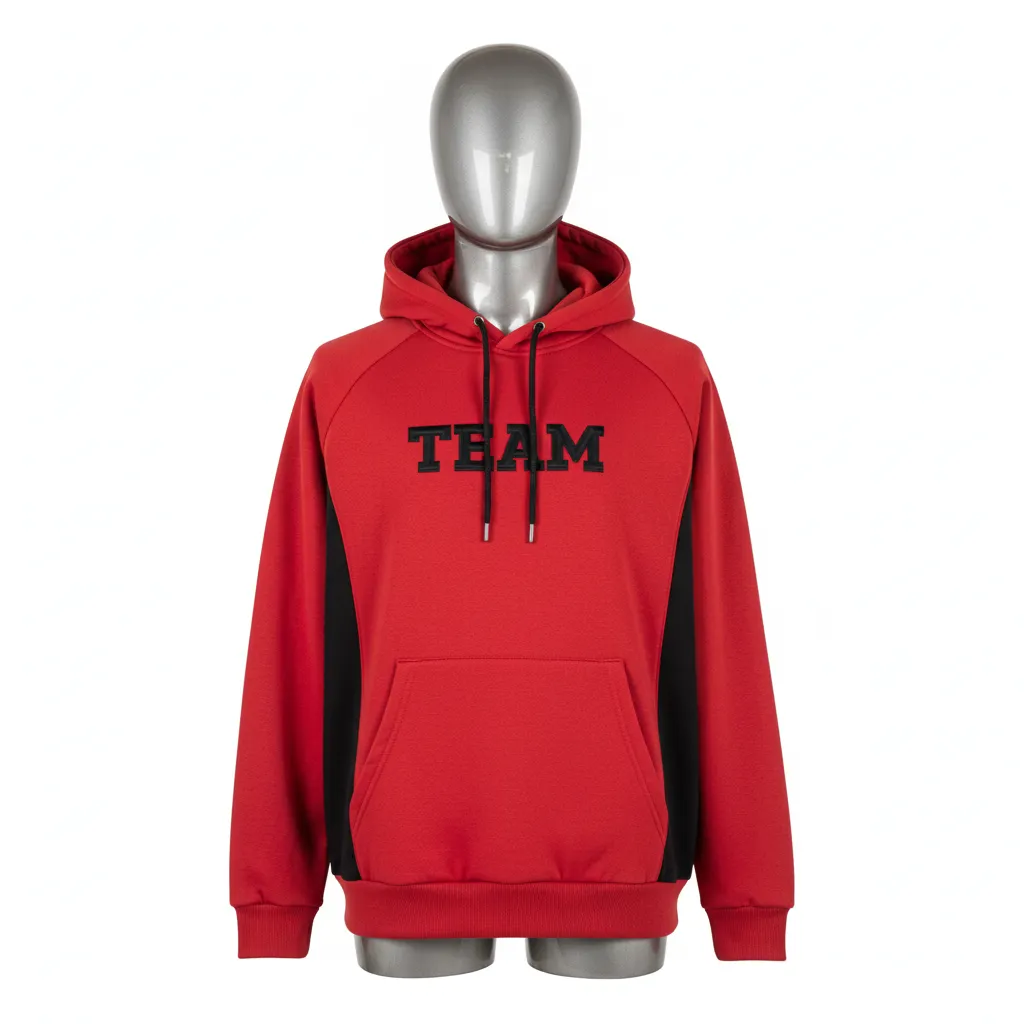 Custom Wrestling Pullover Hoodie - Black - Pullover Hoodie Cardinal Side Panel - Front View - HAMCO Sports Inc.