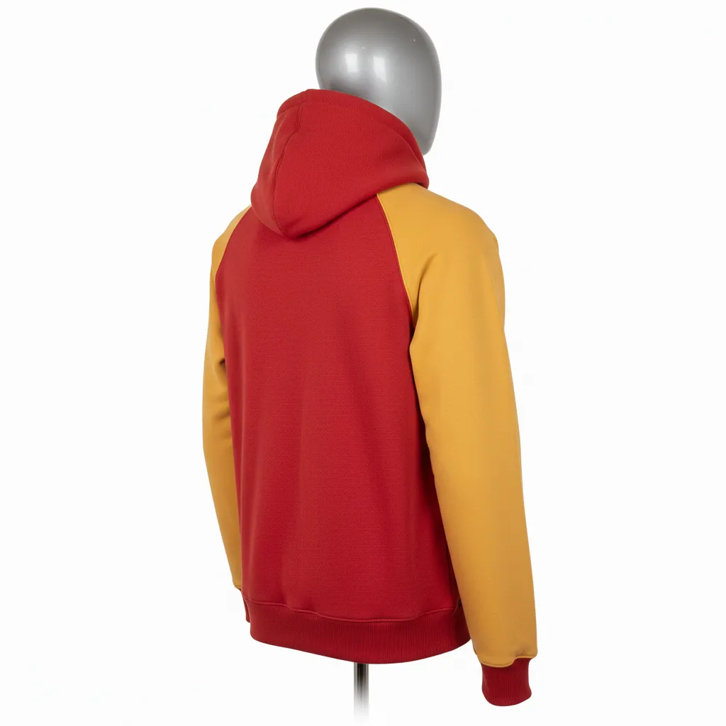 Custom Wrestling Pullover Hoodie - Gold - Pullover Hoodie Cardinal Vegas Raglan - Back View - HAMCO Sports Inc.