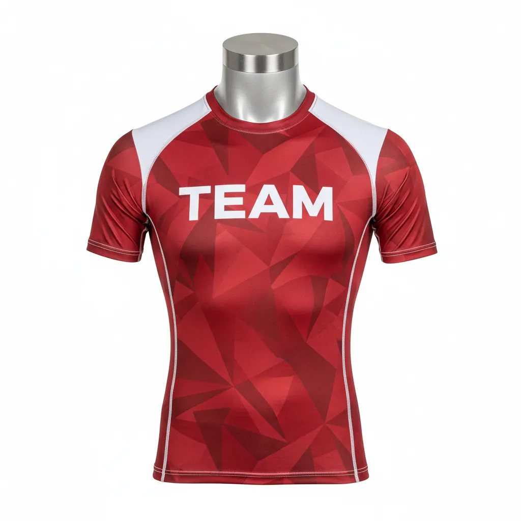 Custom Wrestling Short Sleeve Compression Shirt - White - Short Sleeve Compression Shirt Cardinal Shoulder Panel - Front View - HAMCO Sports Inc.