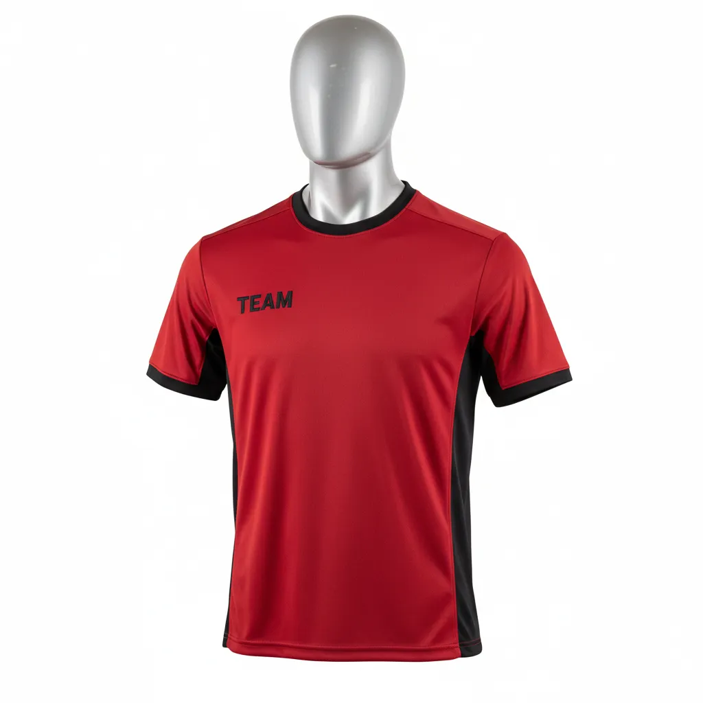 Custom Wrestling Short Sleeve Performance Shirt - Black - Short Sleeve Performance Shirt Cardinal Side Panel - Front View - HAMCO Sports Inc.