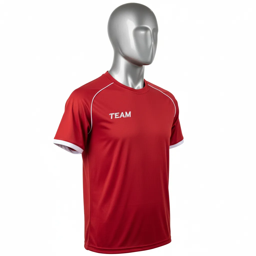 Custom Wrestling Short Sleeve Performance Shirt - White - Short Sleeve Performance Shirt Cardinal Sleeve Trim - Front View - HAMCO Sports Inc.