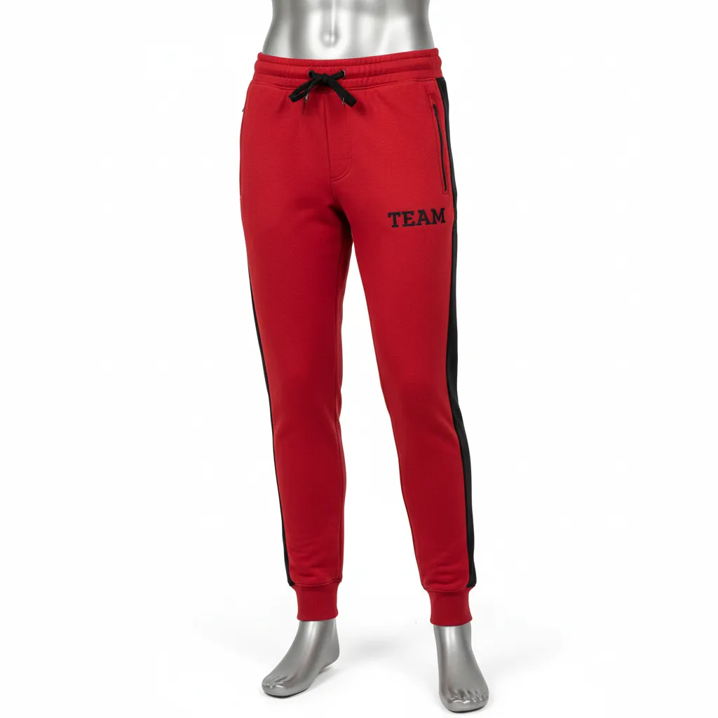 Custom Wrestling Warmup Jogger Pant - Black - Jogger Pants Cardinal Side Panel - Front View - HAMCO Sports Inc.