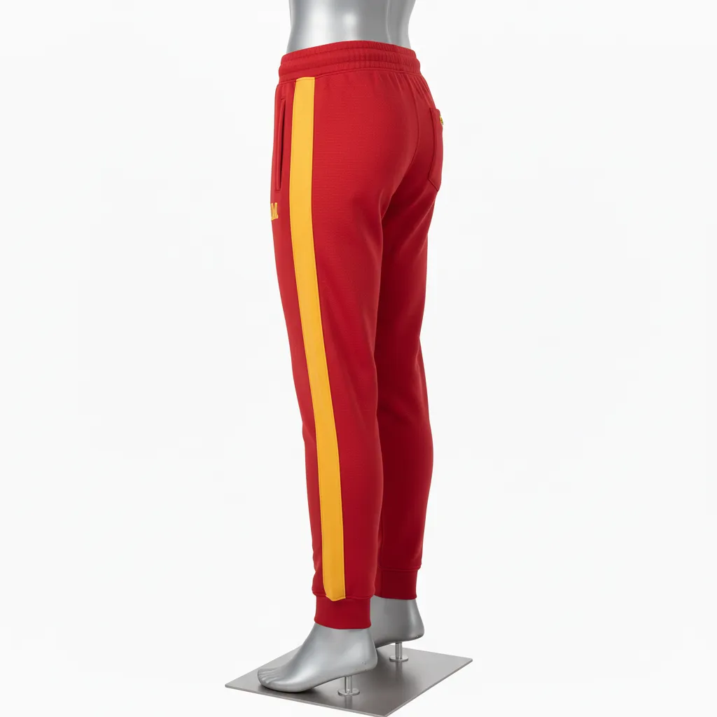 Custom Wrestling Warmup Jogger Pant - Gold - Jogger Pants Cardinal Vegas Side Panel - Back View - HAMCO Sports Inc.