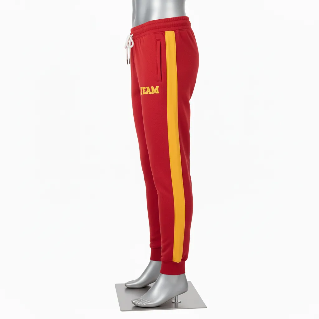 Custom Wrestling Warmup Jogger Pant - Gold - Jogger Pants Cardinal Vegas Side Panel - Side View - HAMCO Sports Inc.