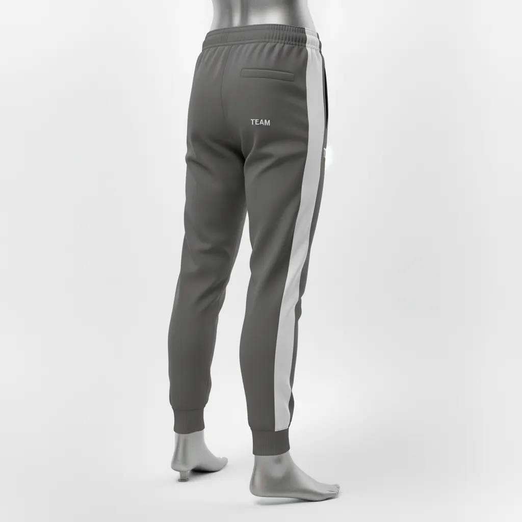 Custom Wrestling Warmup Jogger Pant - White - Jogger Pants Charcoal Side Panel - Front View - HAMCO Sports Inc.