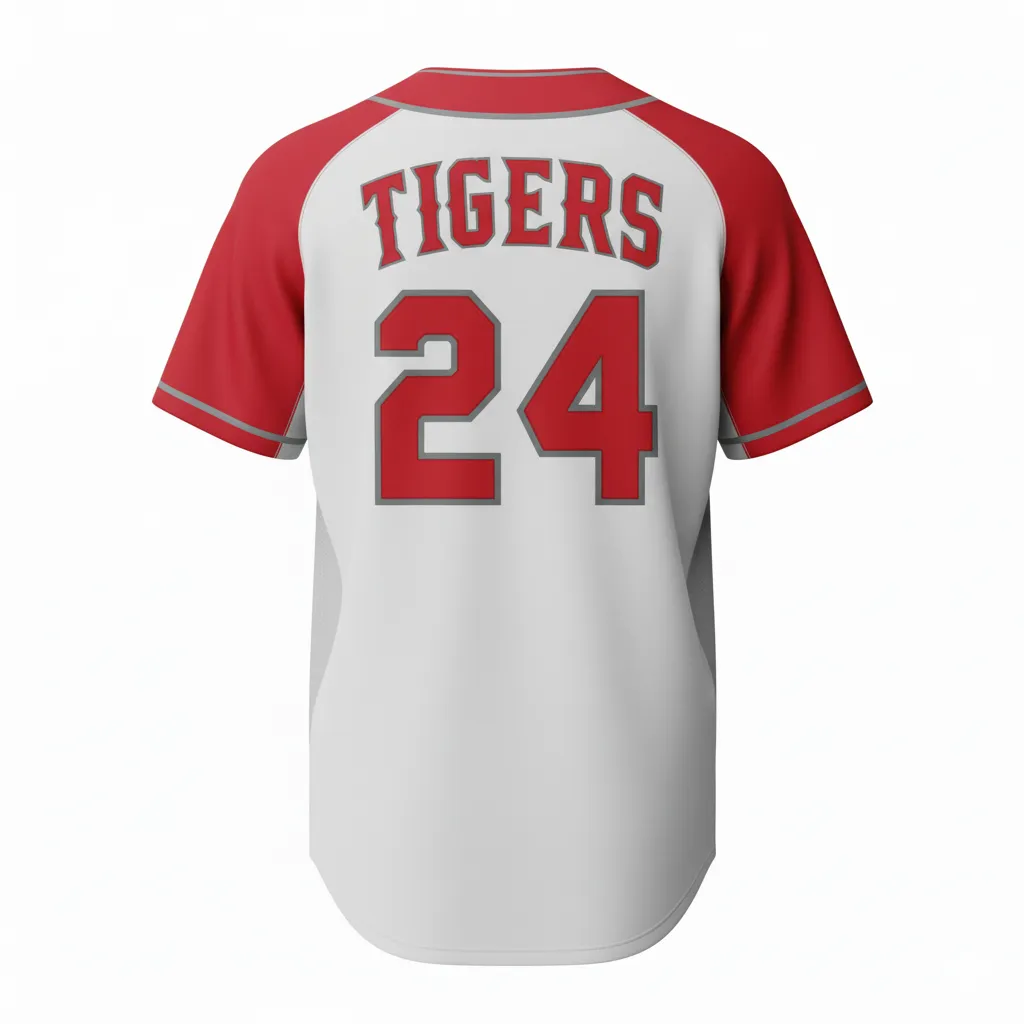 Custom Full Button Baseball Jersey - Back View - HAMCO