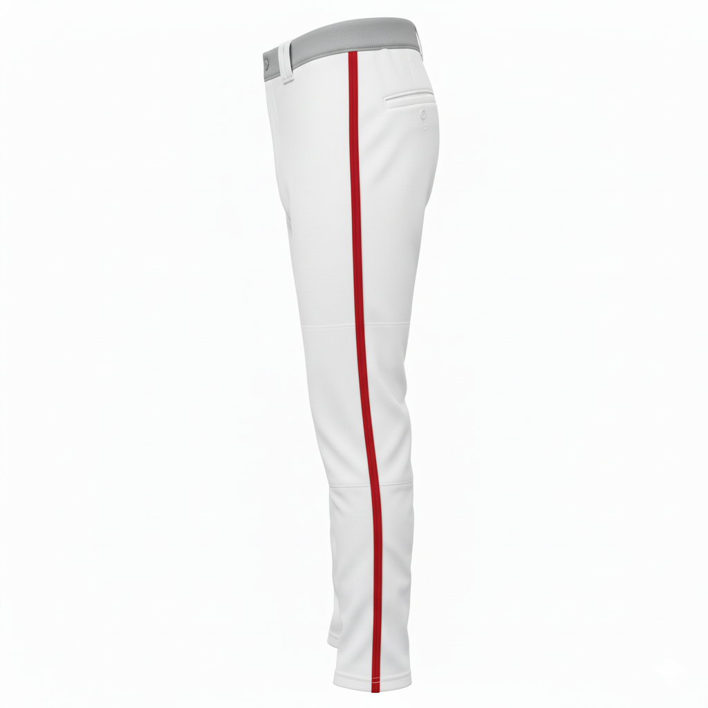 Custom Full Length Baseball Pants - Side View - HAMCO Sports Inc.