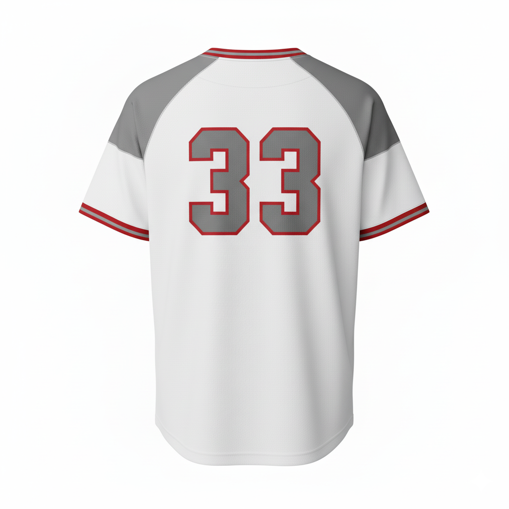 Custom Round Neck Baseball Jersey - Back View - HAMCO Sports Inc.