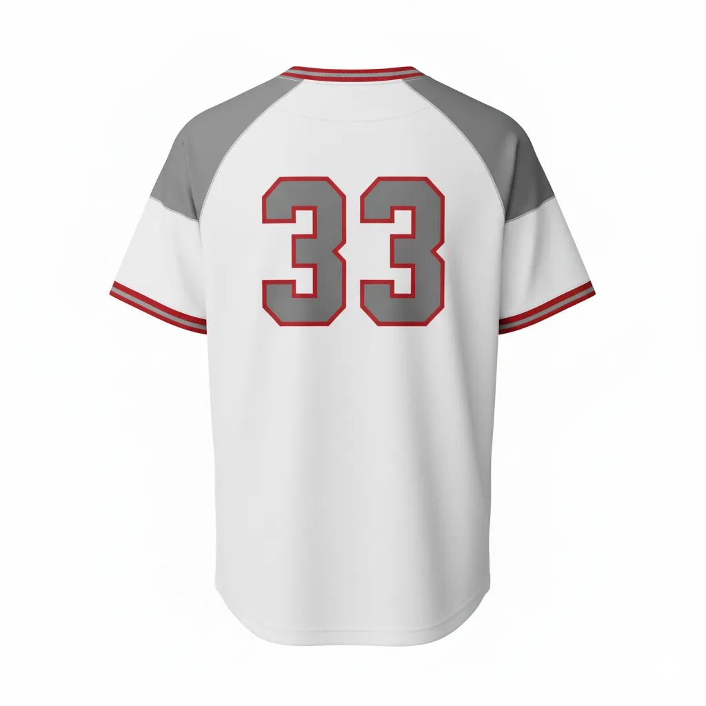 Custom Round Neck Baseball Jersey - Back View - HAMCO