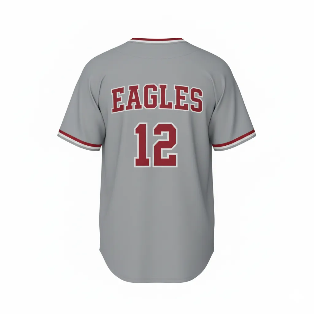 Custom V-Neck Baseball Jersey - Back View - HAMCO