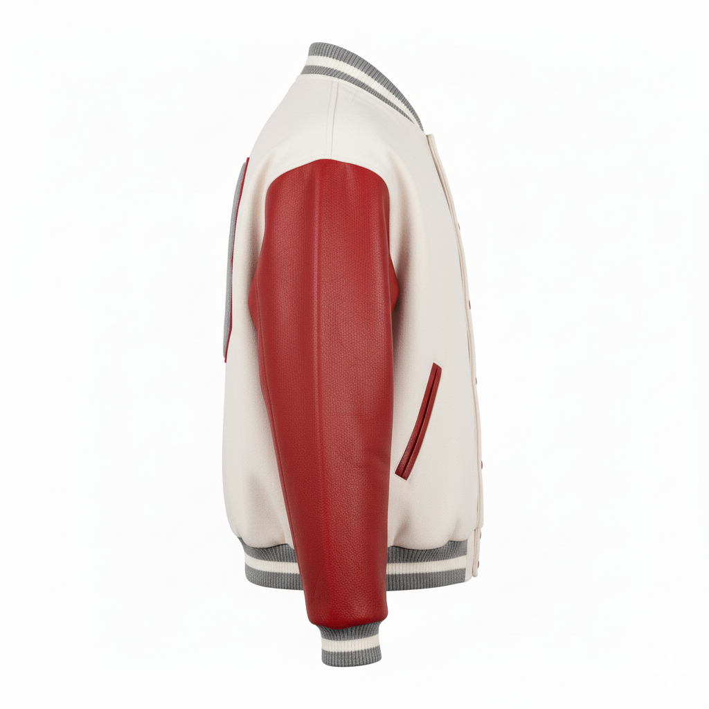 Custom Varsity Baseball Jacket - Side View - HAMCO Sports Inc.