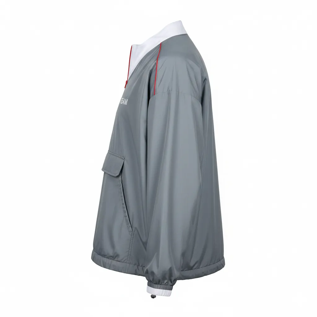 Custom Baseball Wind Shirt Pullover - Side View - HAMCO