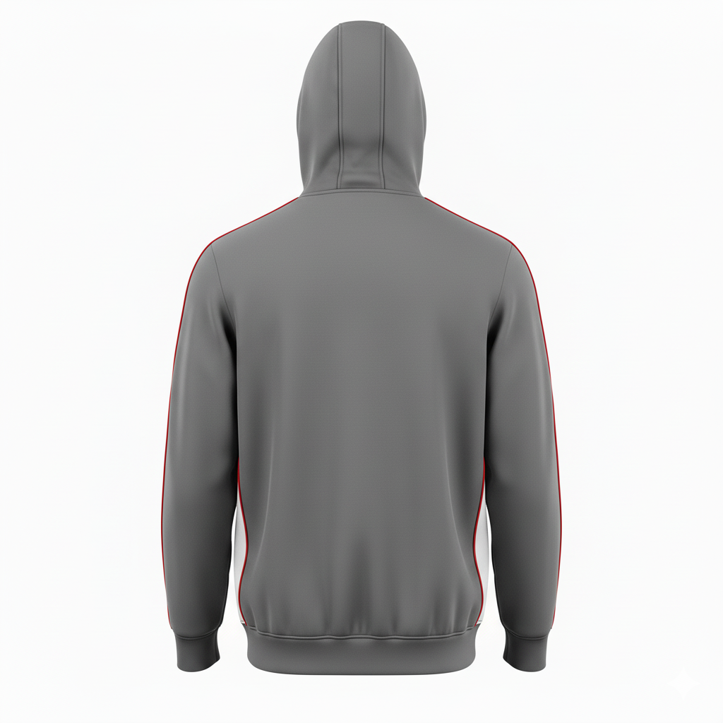 Custom Basketball Full Zip Hoodies - Back View with Team Logo