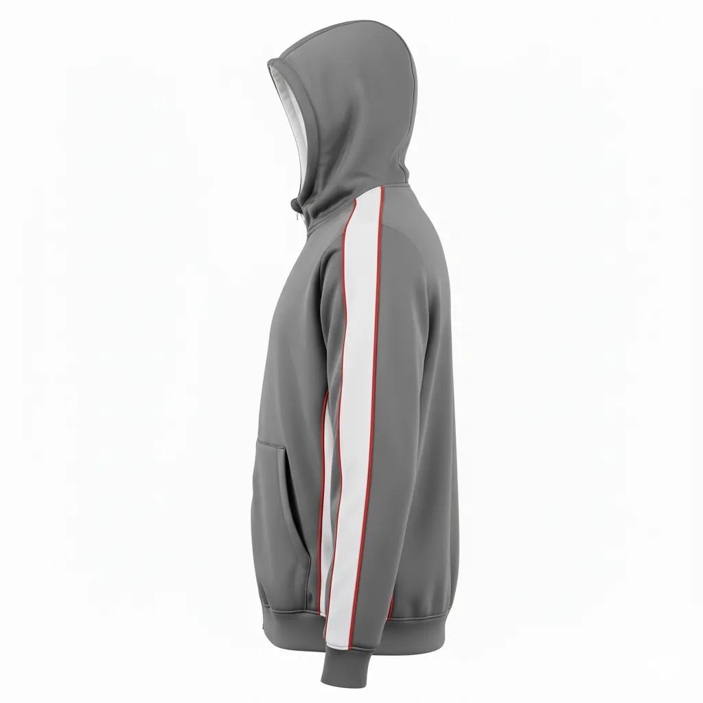 Custom Basketball Full Zip Hoodies - Side Profile View