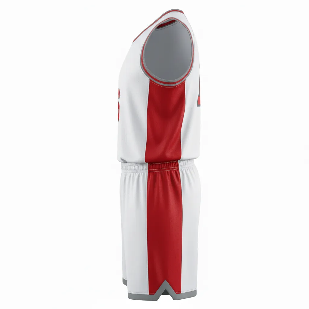 Custom Round Neck Basketball Uniforms - Side Profile View