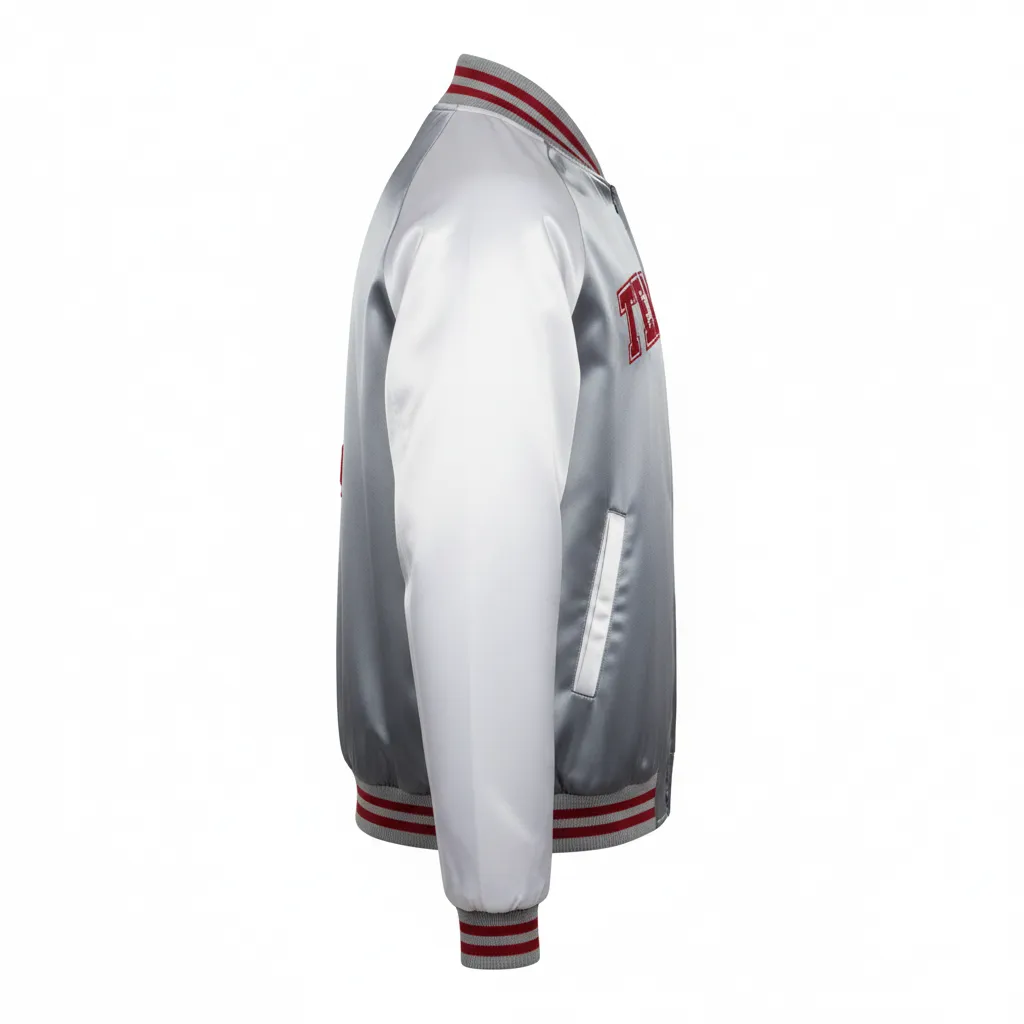 Custom Basketball Satin Bomber Jackets - Side Profile View