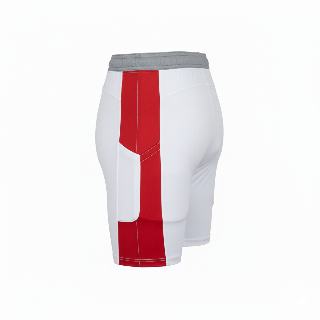 Custom Flag Football Compression Shorts - Side View - HAMCO Sports Inc.