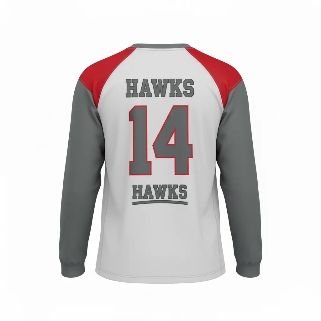 Custom Flag Football Long Sleeve Jerseys - Back View - HAMCO