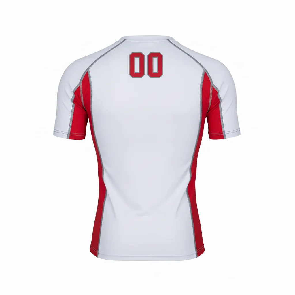 Custom Football Compression Shirt - Back View - HAMCO