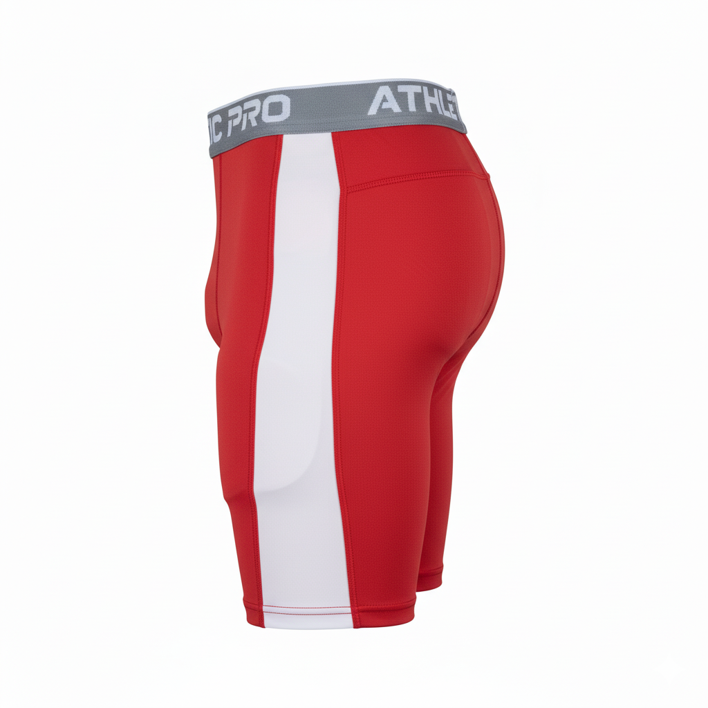 Custom Football Compression Shorts - Side View - HAMCO Sports Inc.