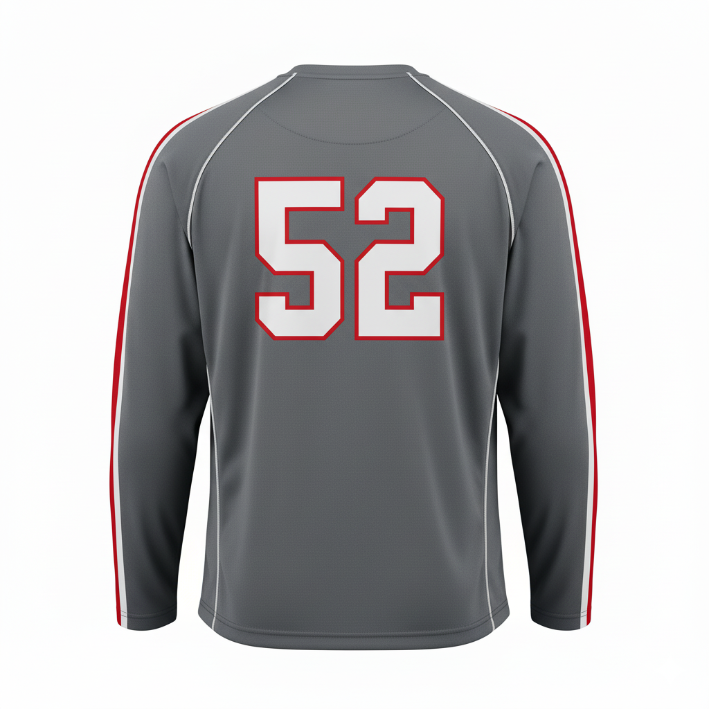 Custom Football Long Sleeve T-Shirt - Back View - HAMCO Sports Inc.
