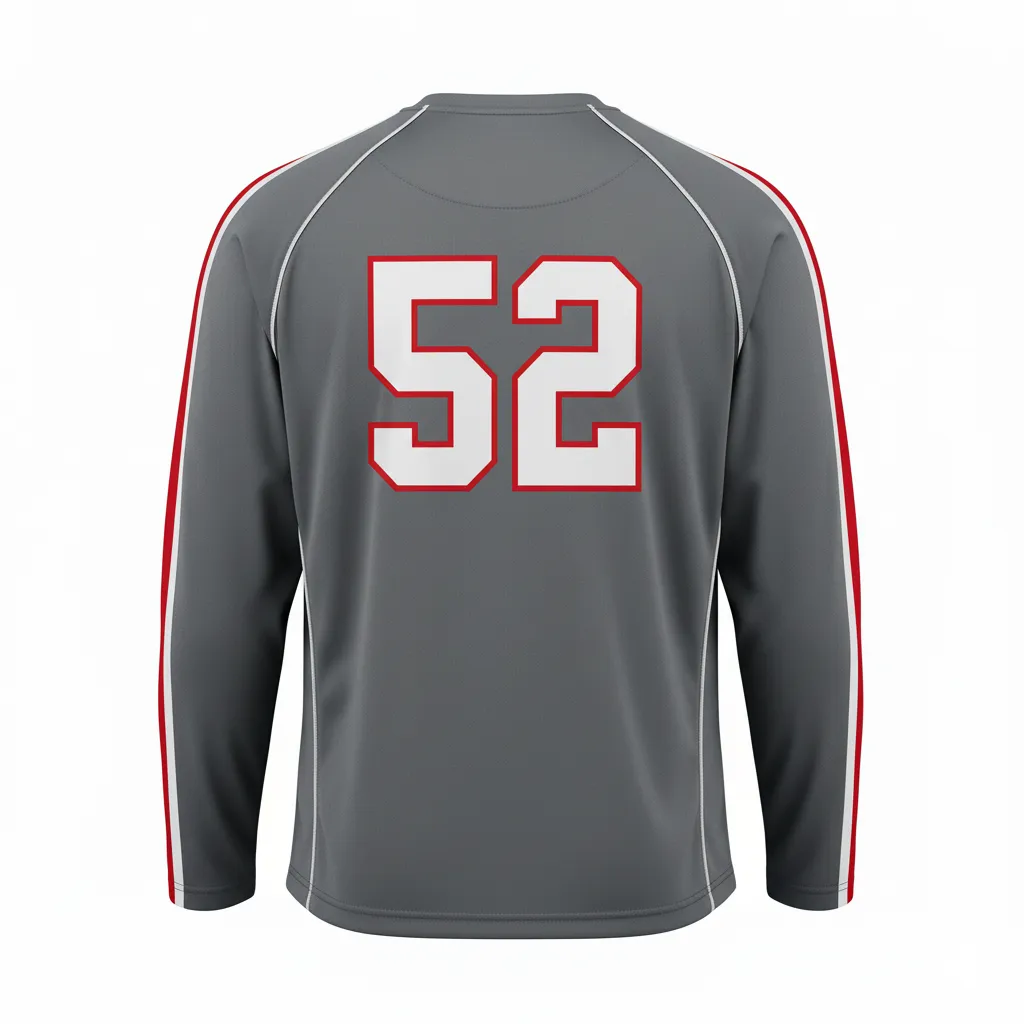 Custom Football Long Sleeve T-Shirt - Back View - HAMCO