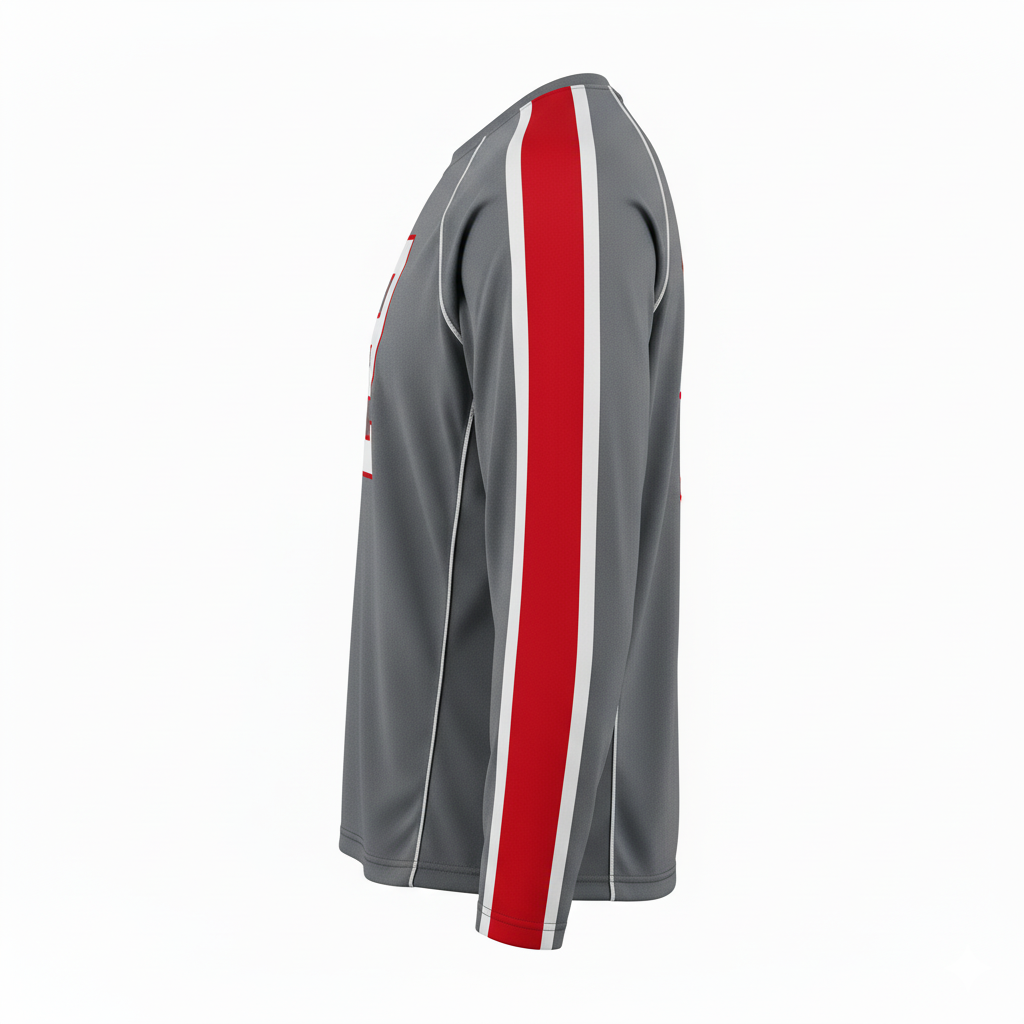 Custom Football Long Sleeve T-Shirt - Side View - HAMCO Sports Inc.