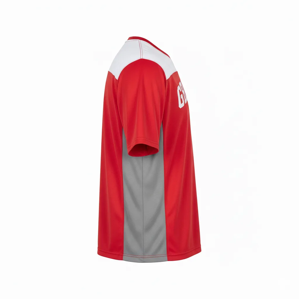 Custom Football Short Sleeve T-Shirt - Side View - HAMCO