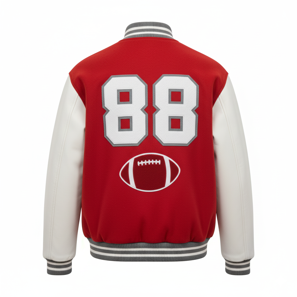 Custom Football Varsity Jacket - Back View - HAMCO Sports Inc.