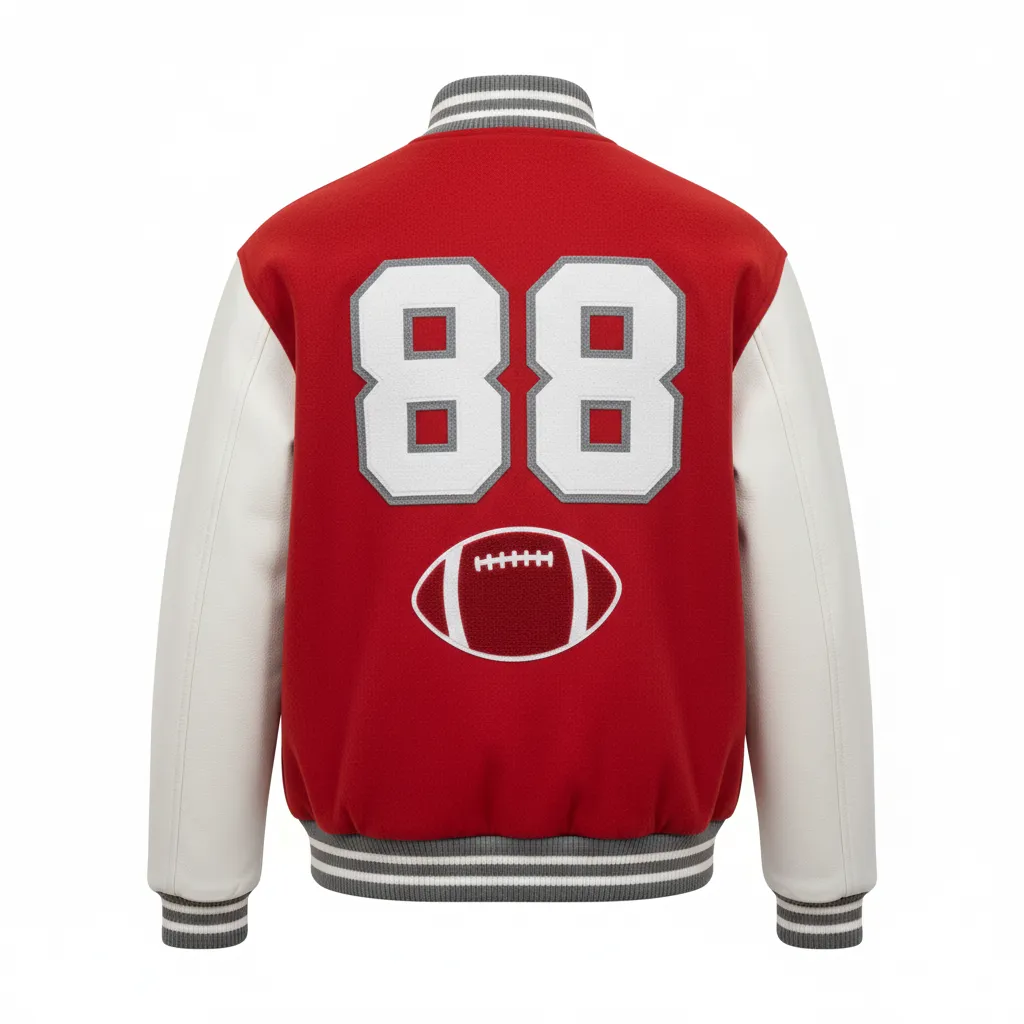 Custom Football Varsity Jacket - Back View - HAMCO