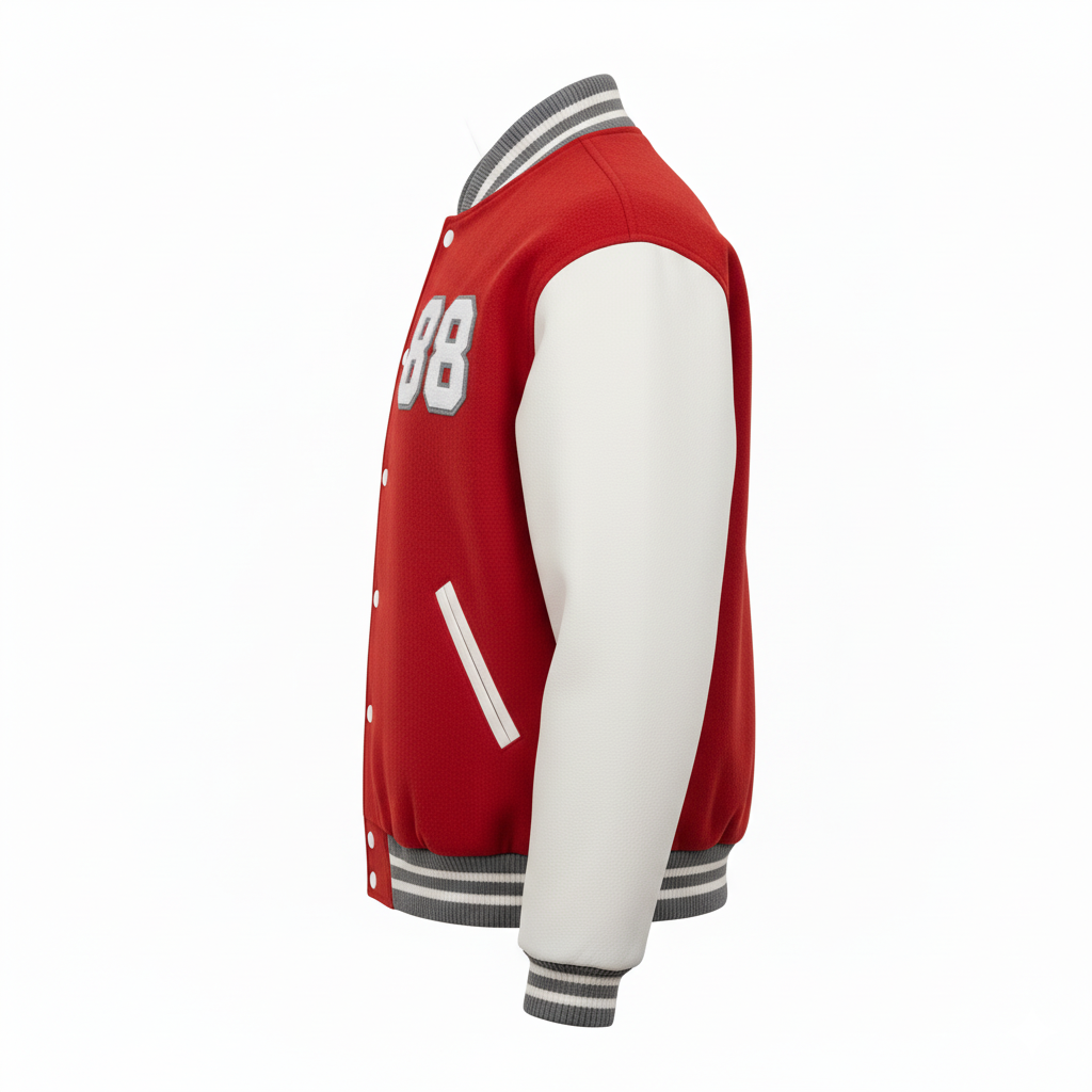Custom Football Varsity Jacket - Side View - HAMCO Sports Inc.