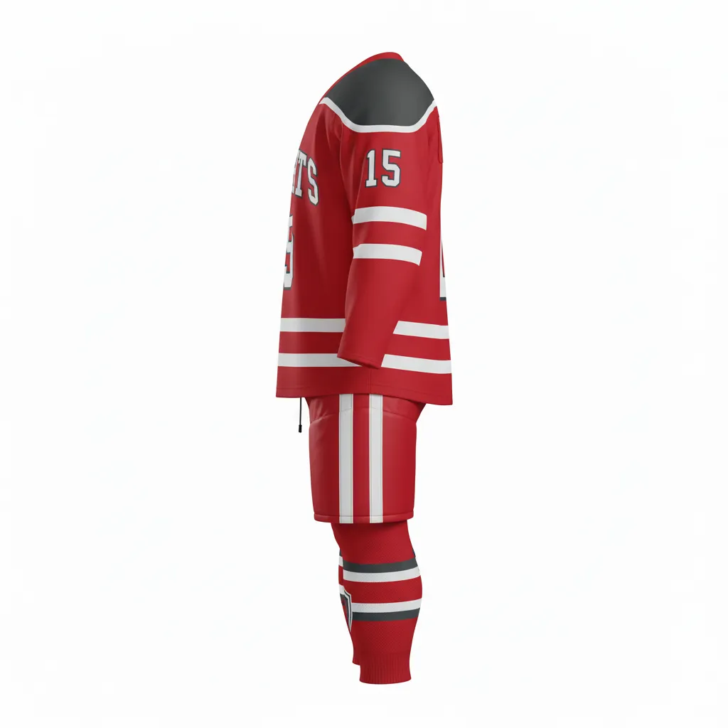 Custom Ice Hockey Away Uniform - Side View - HAMCO