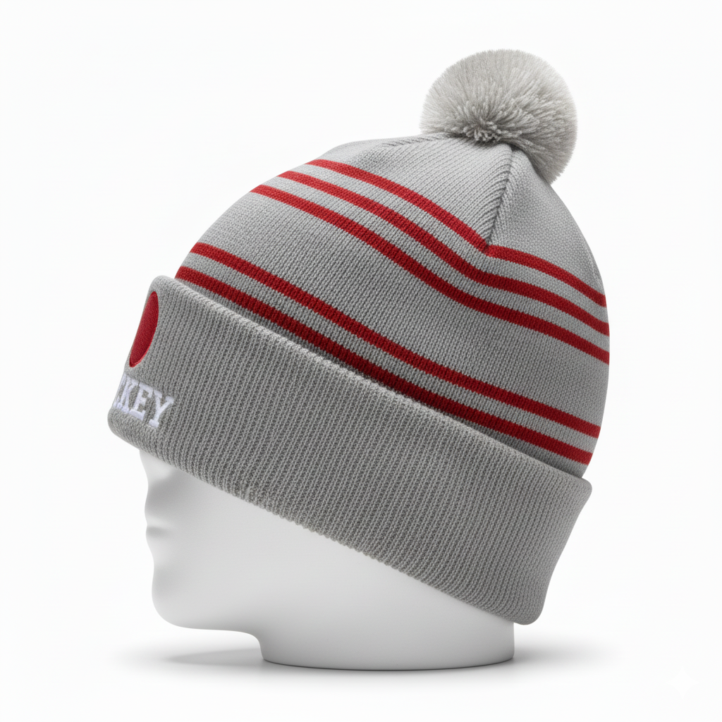 Custom Ice Hockey Beanie - Side View - HAMCO Sports Inc.