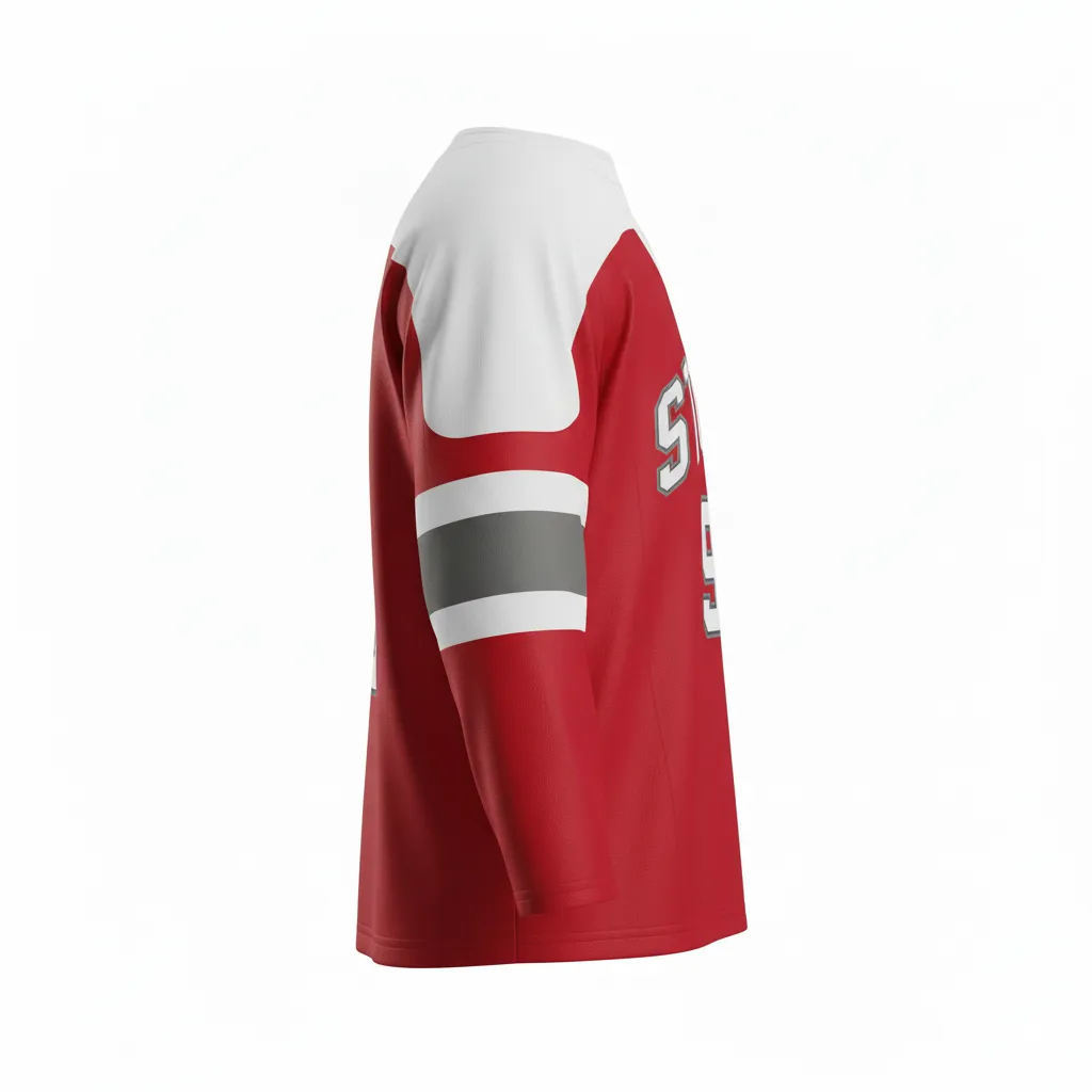 Custom Ice Hockey Game Day Away Jersey - Side View - HAMCO