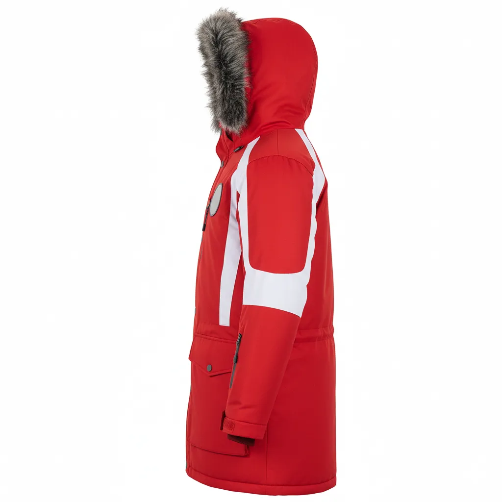 Custom Ice Hockey Parka Winter Jacket - Side View - HAMCO
