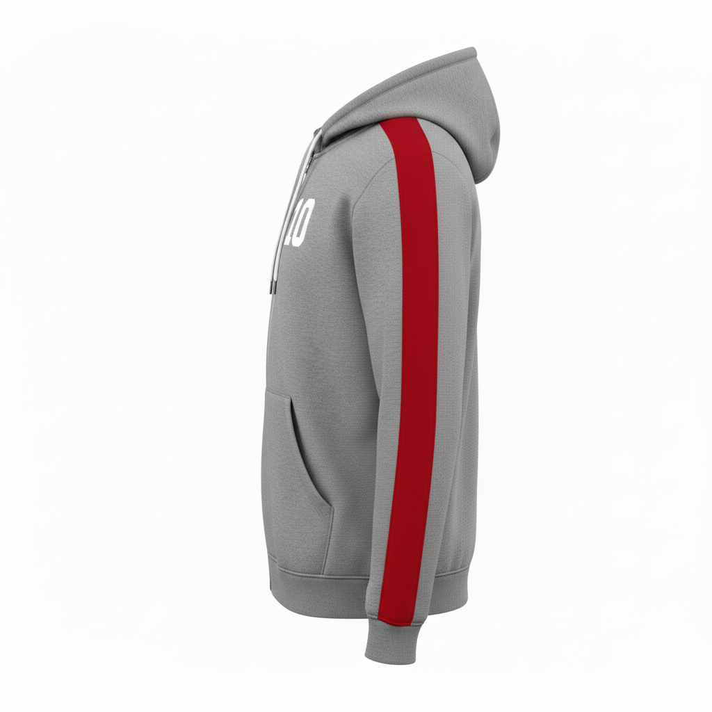 Custom Lacrosse Full Zip Hoodie - Side View - HAMCO Sports Inc.
